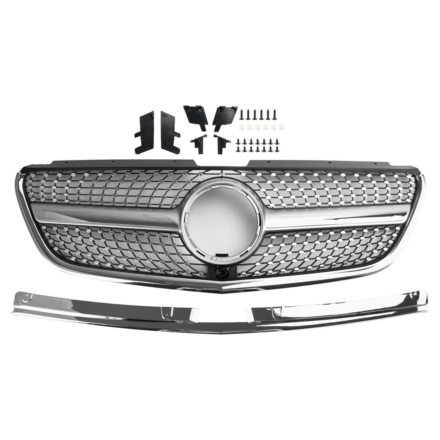 2015 2016 2017 2018 2019 Mercedes Benz Vito W447 Diamond Grille Front Bumper Chrome Grille