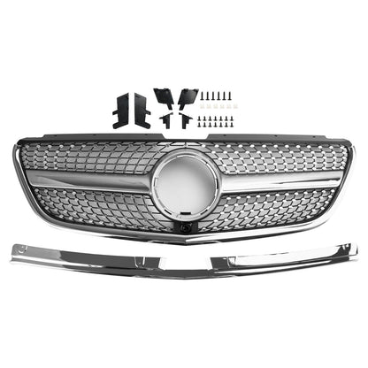 2015 2016 2017 2018 2019 Mercedes Benz Vito W447 Diamond Grille Front Bumper Chrome Grille