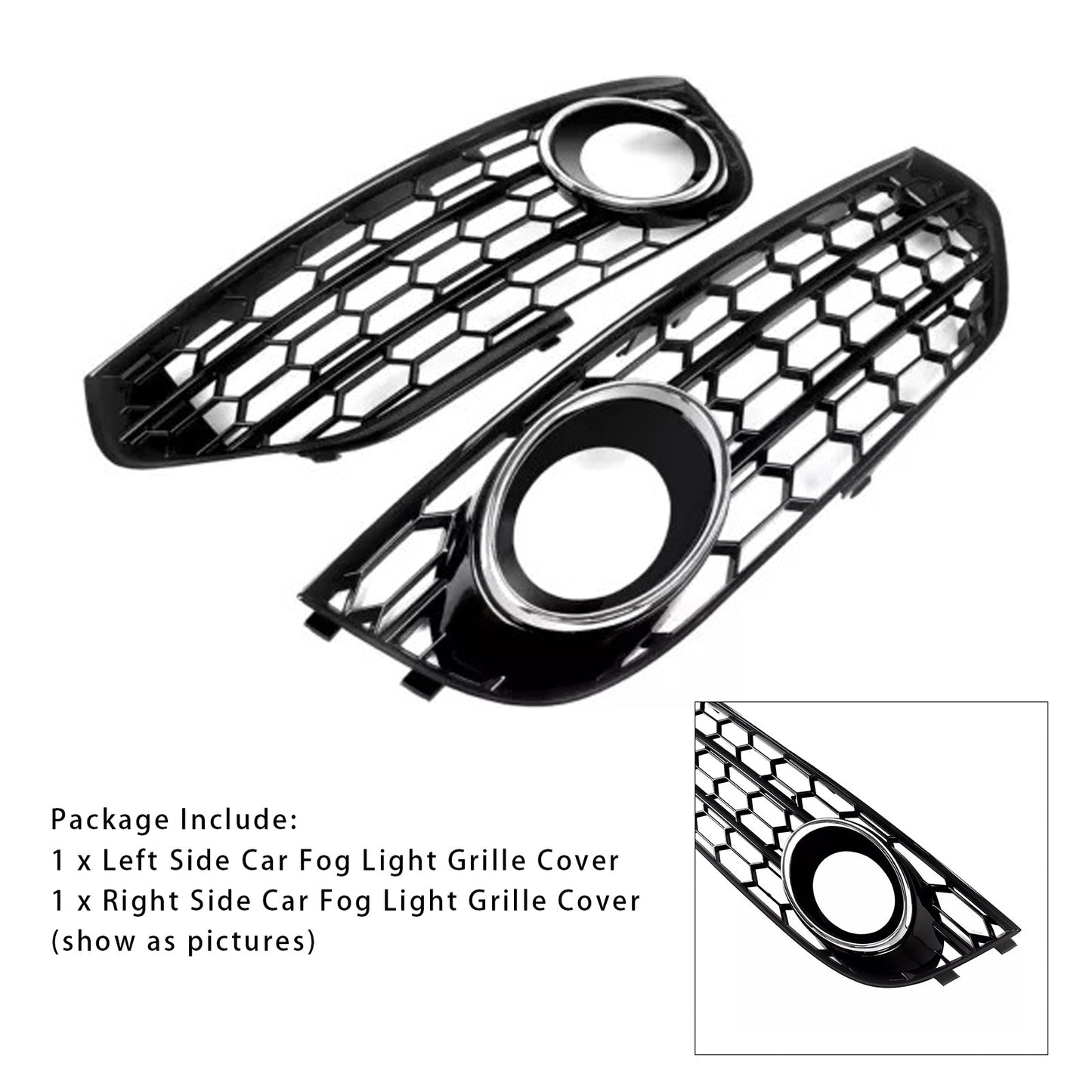 2010-2015 Audi A4 Allroad B8 Chrome Front Bumper Honeycomb Fog Grille Cover