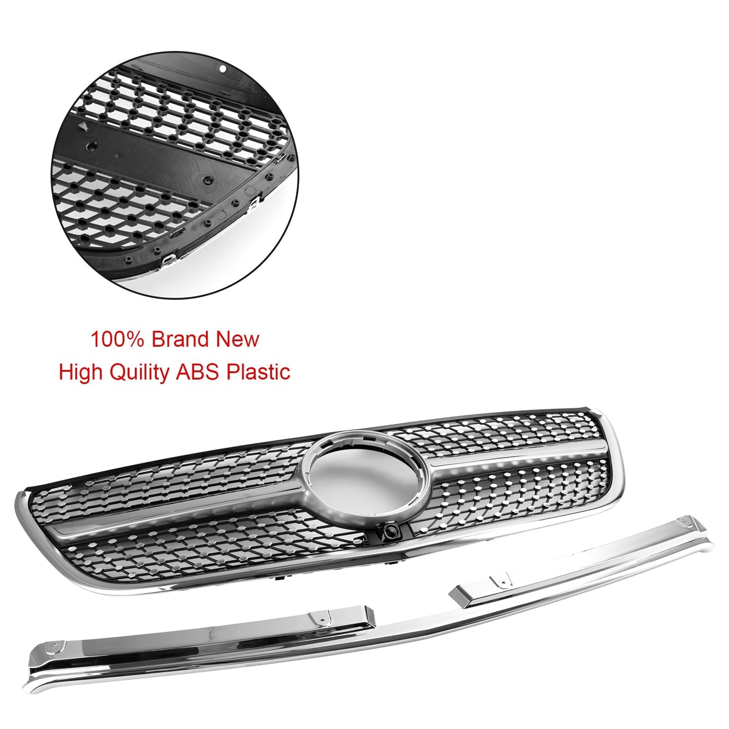 2015 2016 2017 2018 2019 Mercedes Benz Vito W447 Diamond Grille Front Bumper Chrome Grille