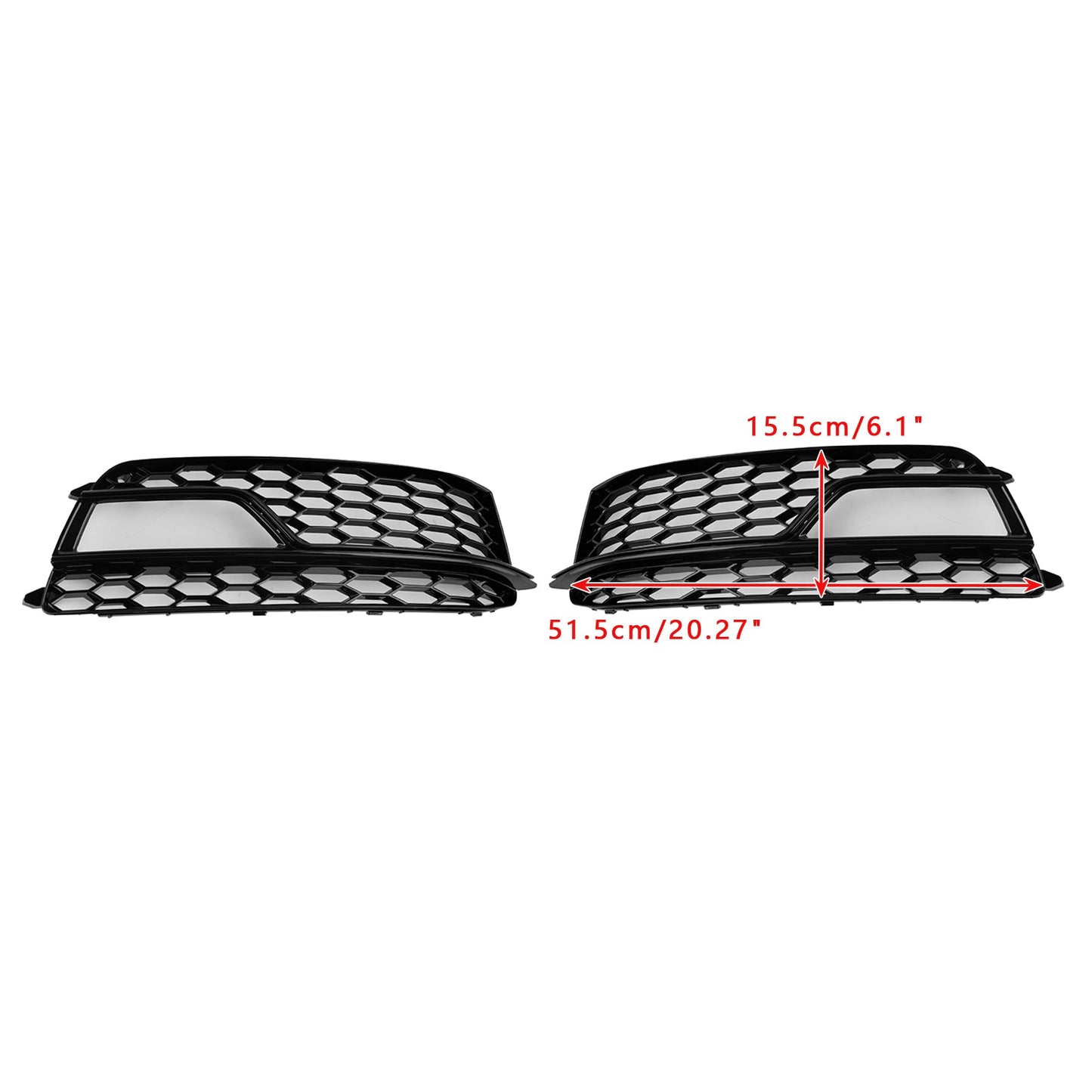 2013-2016 2PCS Front Fog Lamp Black Grille Grill Fit AUDI A5 S-Line S5