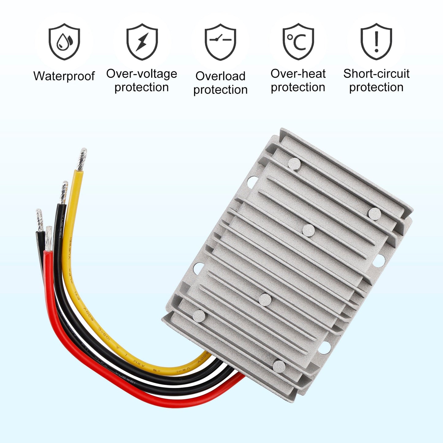 Regulador convertidor CC/CC impermeable de 12 V/24 V a 36 V, 6 A y 216 W