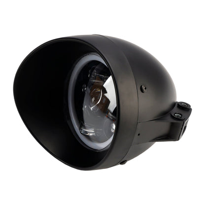 9-Bulbs Beam Headlight Fog Lamp Custom Fits Black For Racer Bobber Chopper
