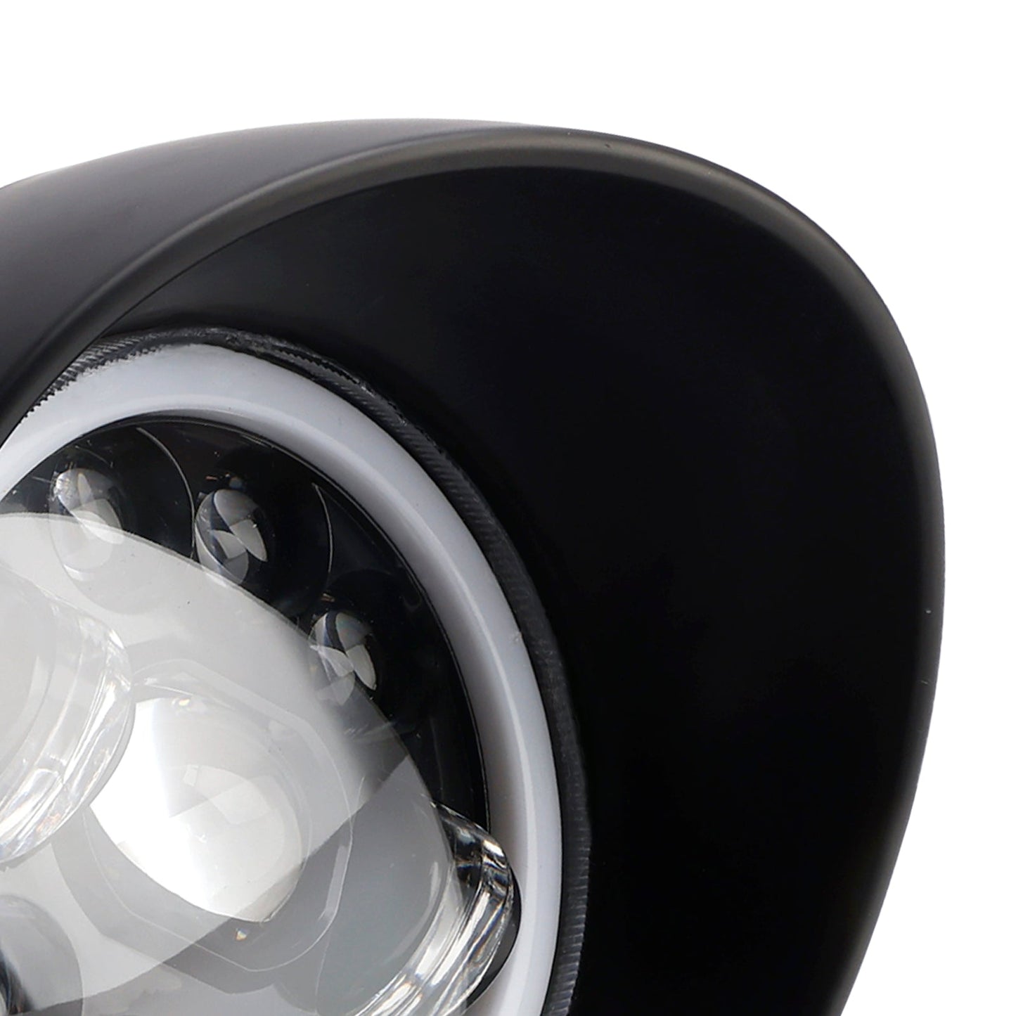 9-Bulbs Beam Headlight Fog Lamp Custom Fits Black For Racer Bobber Chopper