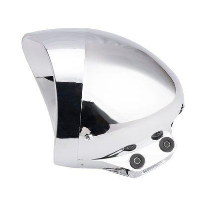 Motorcycle Beam Headlight Fog Lamp Custom Fits Chrome For Racer Bobber Chopper