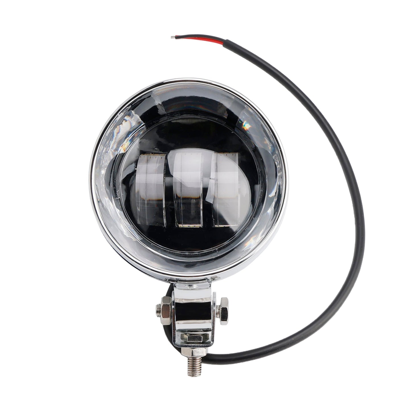 Racer Bobber Chopper Motorcycle Beam Headlight Fog Lamp Custom Chrome