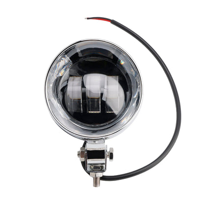 Racer Bobber Chopper Motorcycle Beam Headlight Fog Lamp Custom Chrome