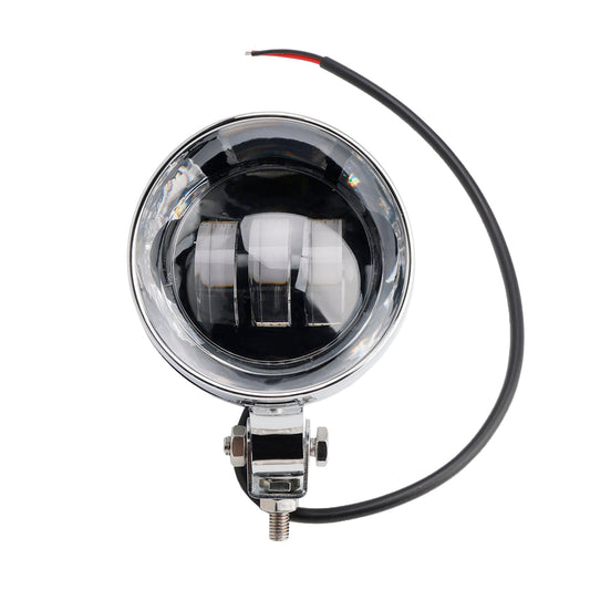 Racer Bobber Chopper Motorcycle Beam Headlight Fog Lamp Custom Chrome