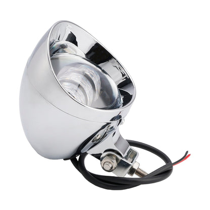 Racer Bobber Chopper Motorcycle Beam Headlight Fog Lamp Custom Chrome