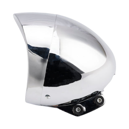 Chrome Motorcycle Beam Headlight Fog Lamp Custom Fits For Racer Bobber Chopper