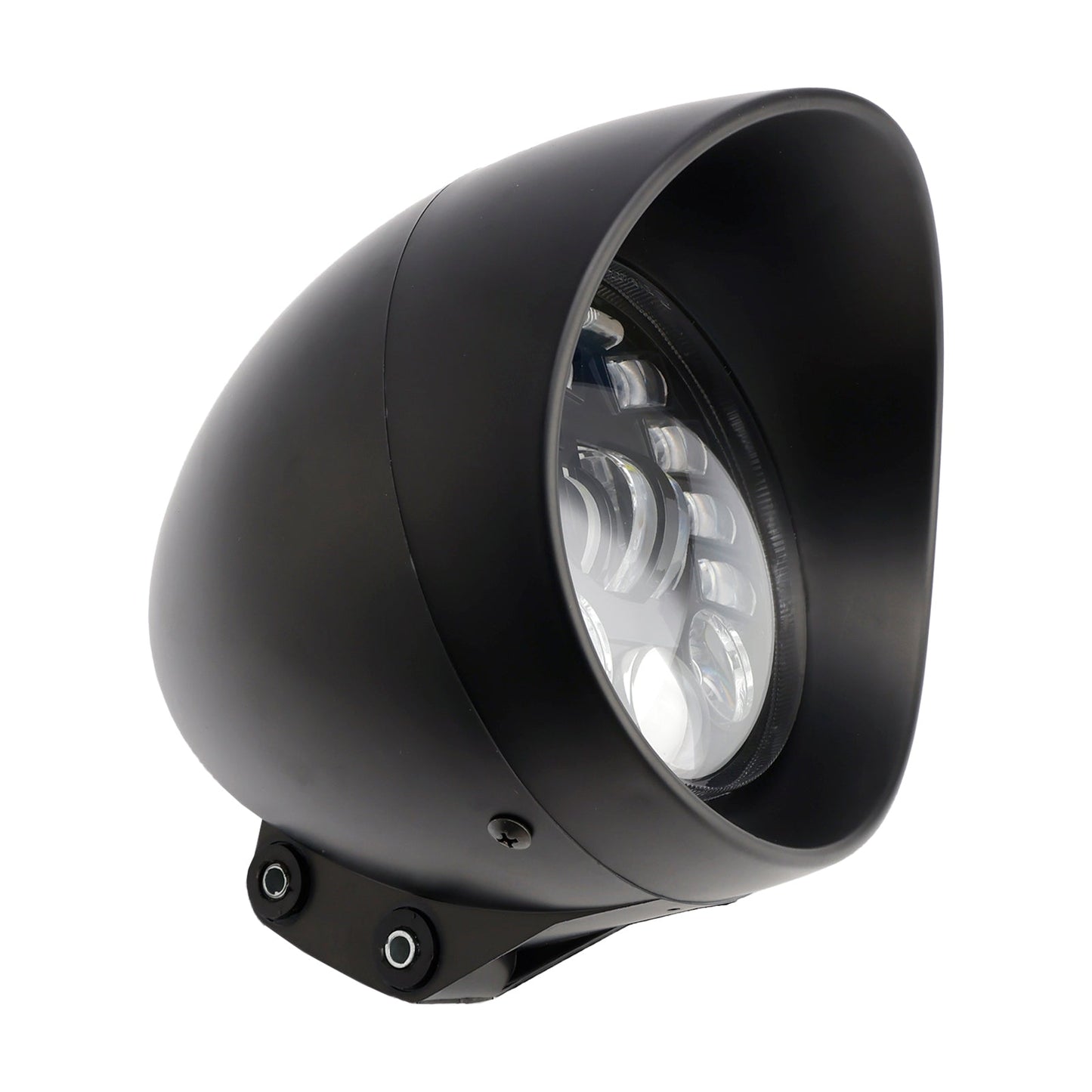 Racer Bobber Chopper Black Multifunctional Beam Headlight Fog Lamp Custom