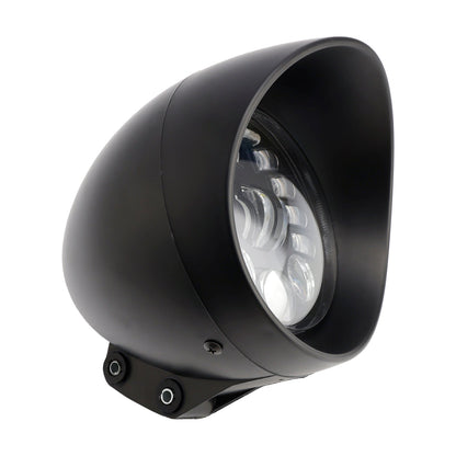 Racer Bobber Chopper Black Multifunctional Beam Headlight Fog Lamp Custom
