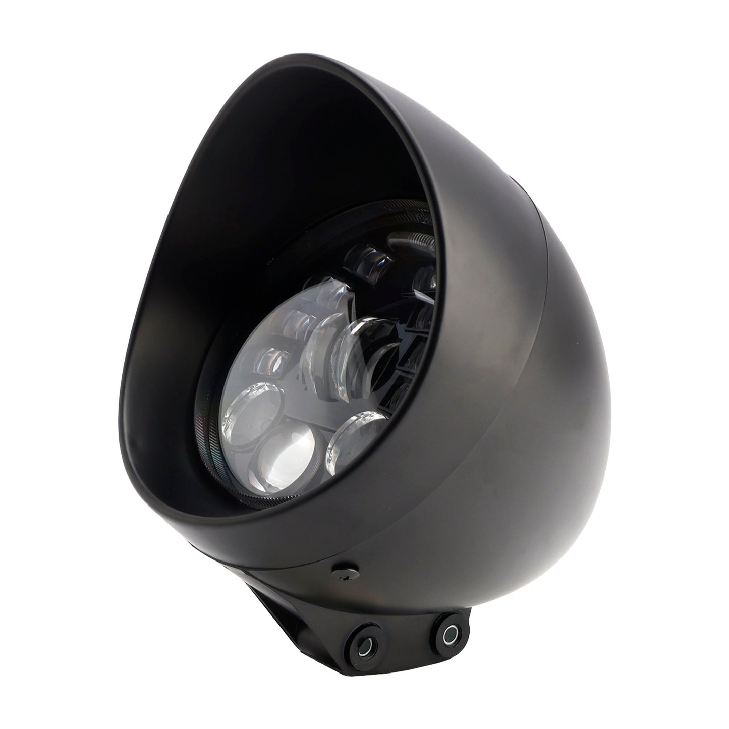Racer Bobber Chopper Black Multifunctional Beam Headlight Fog Lamp Custom