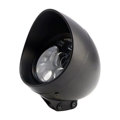 Racer Bobber Chopper Black Multifunctional Beam Headlight Fog Lamp Custom