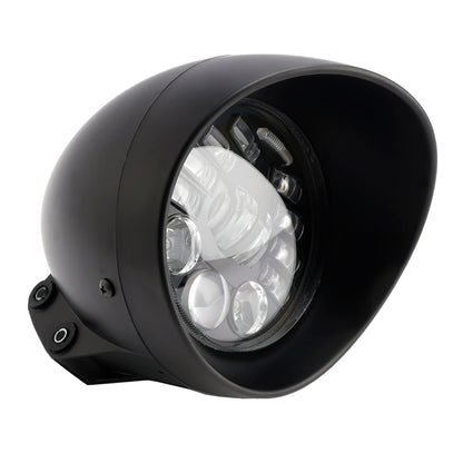 Racer Bobber Chopper Black Multifunctional Beam Headlight Fog Lamp Custom