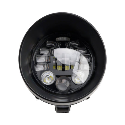 Racer Bobber Chopper Black Multifunctional Beam Headlight Fog Lamp Custom