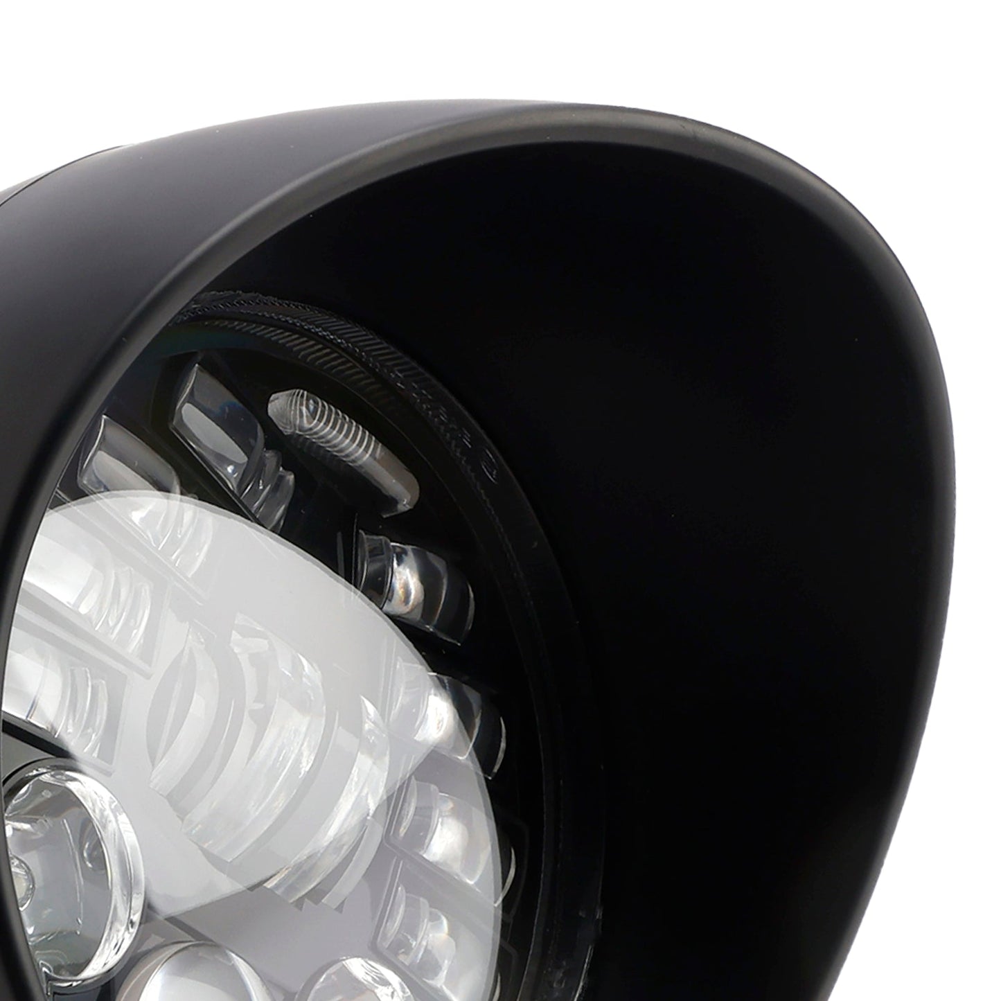 Racer Bobber Chopper Black Multifunctional Beam Headlight Fog Lamp Custom