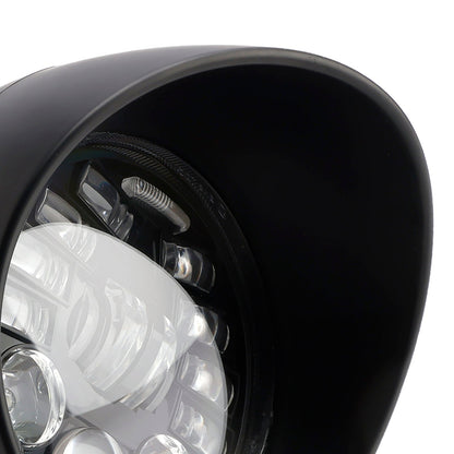 Racer Bobber Chopper Black Multifunctional Beam Headlight Fog Lamp Custom