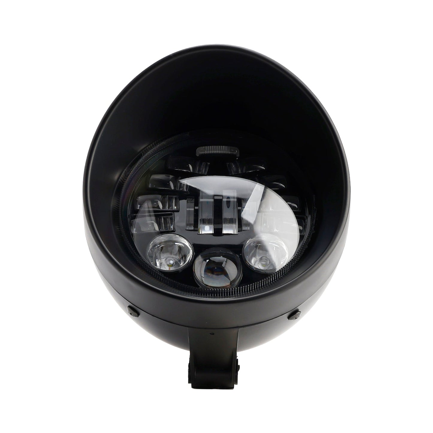 Racer Bobber Chopper Black Multifunctional Beam Headlight Fog Lamp Custom