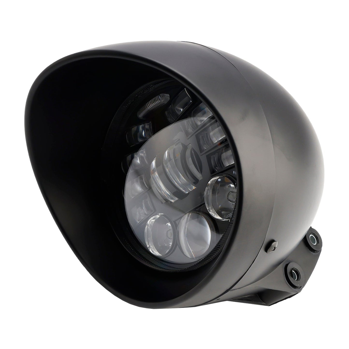 Racer Bobber Chopper Black Multifunctional Beam Headlight Fog Lamp Custom