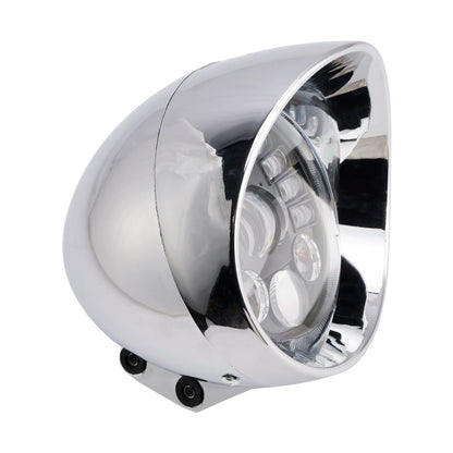 Racer Bobber Chrome Black Multifunctional Beam Headlight Fog Lamp Custom