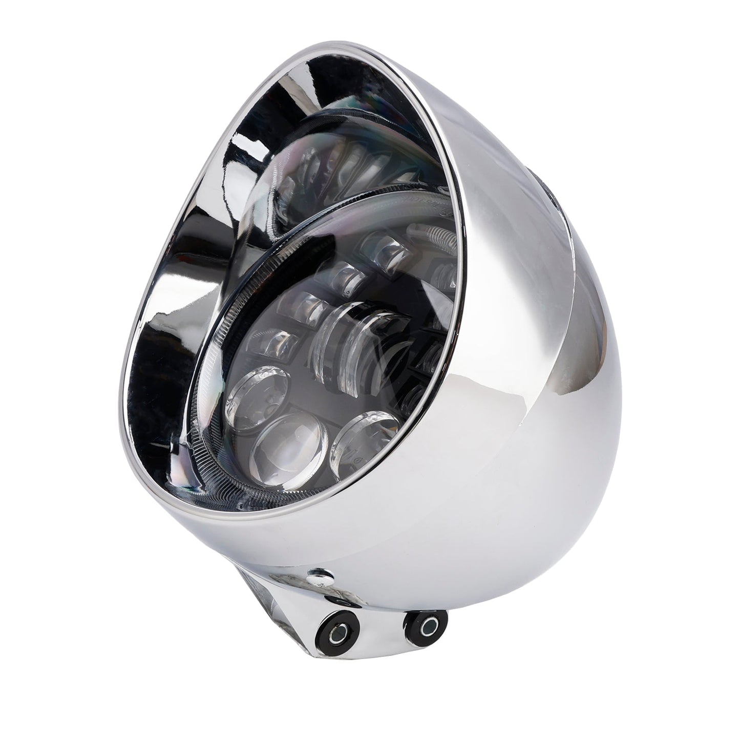 Racer Bobber Chrome Black Multifunctional Beam Headlight Fog Lamp Custom