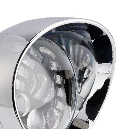 Racer Bobber Chrome Black Multifunctional Beam Headlight Fog Lamp Custom