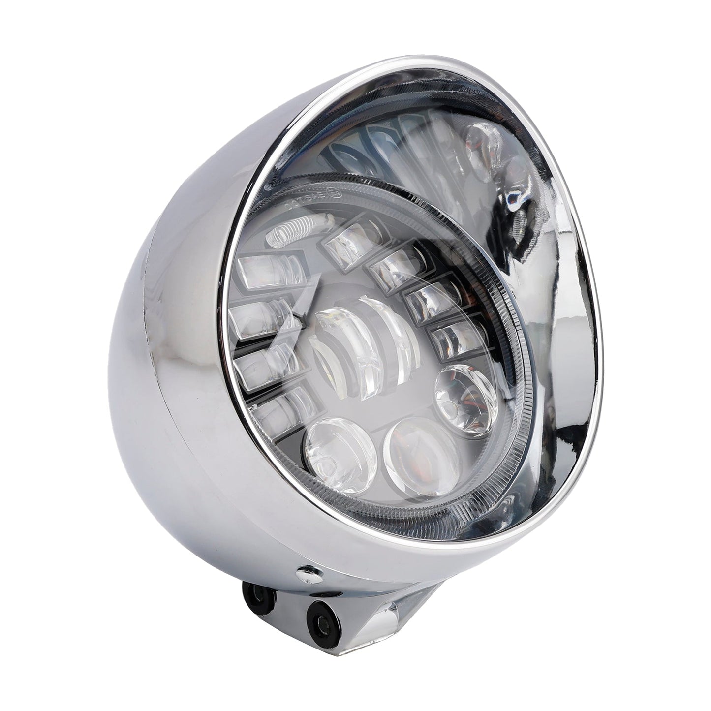 Racer Bobber Chrome Black Multifunctional Beam Headlight Fog Lamp Custom