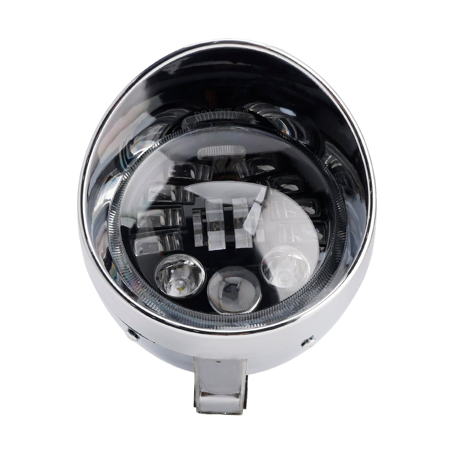 Racer Bobber Chrome Black Multifunctional Beam Headlight Fog Lamp Custom