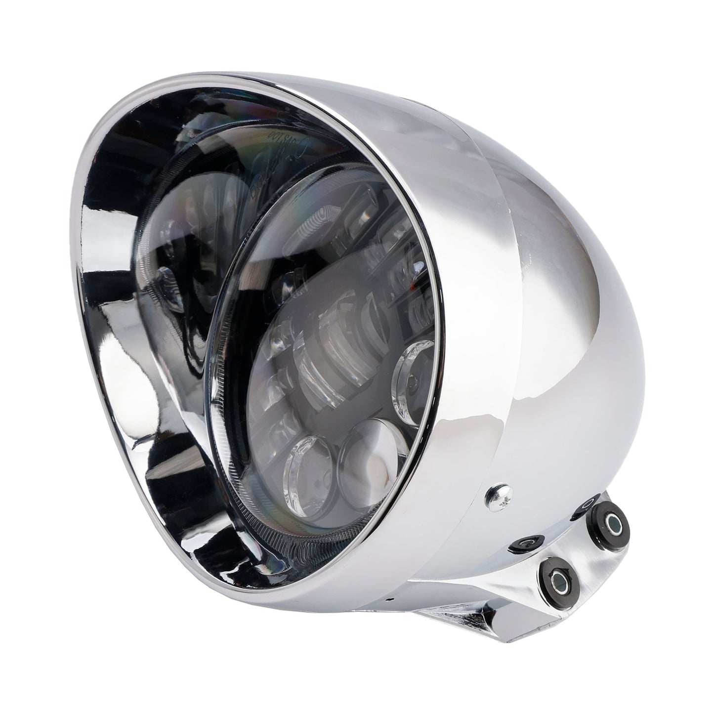Racer Bobber Chrome Black Multifunctional Beam Headlight Fog Lamp Custom