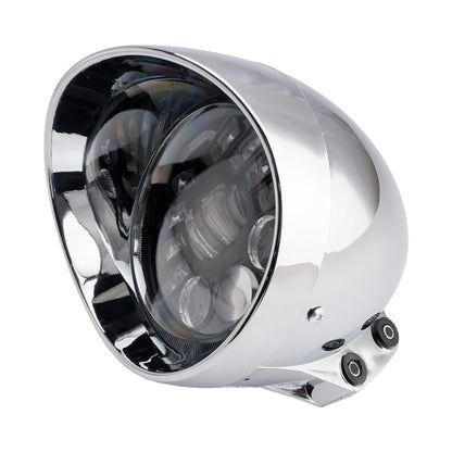 Racer Bobber Chrome Black Multifunctional Beam Headlight Fog Lamp Custom