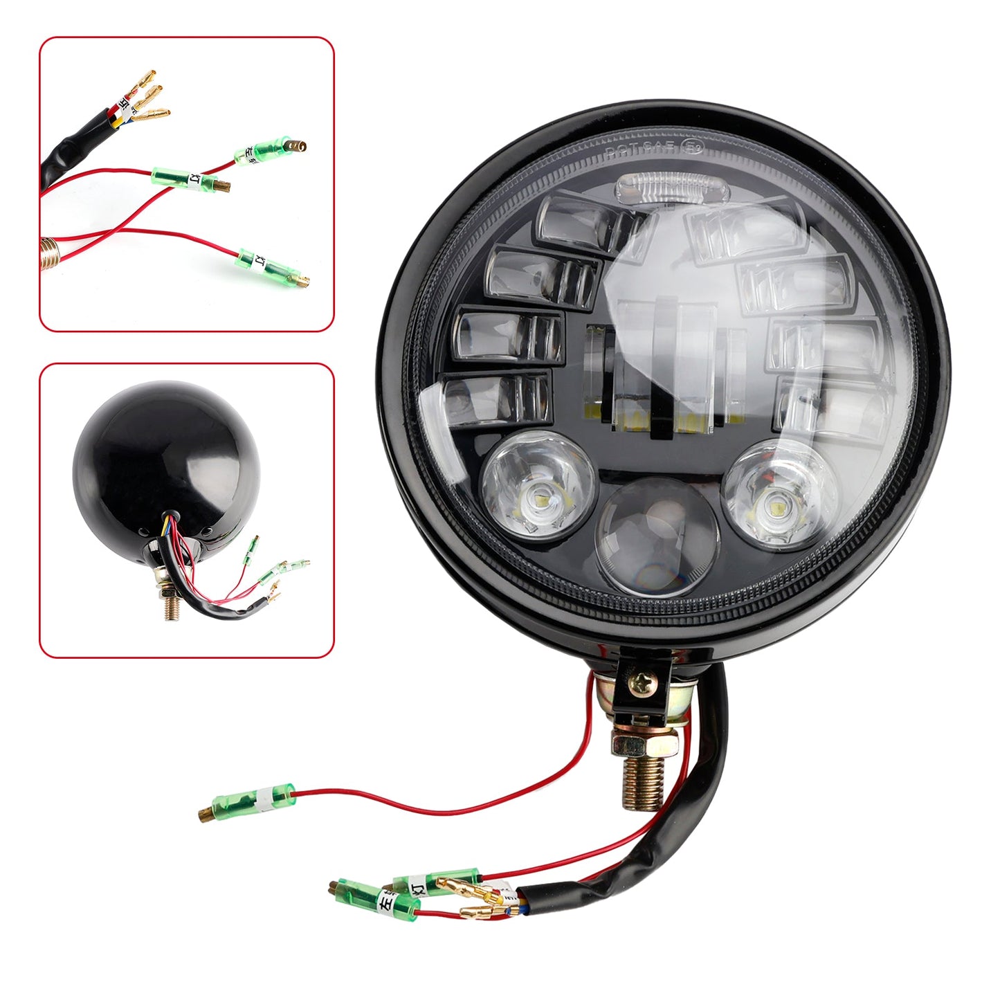 Racer Bobber Chopper DC 12V Multifunctional Beam Headlight Fog Lamp Custom