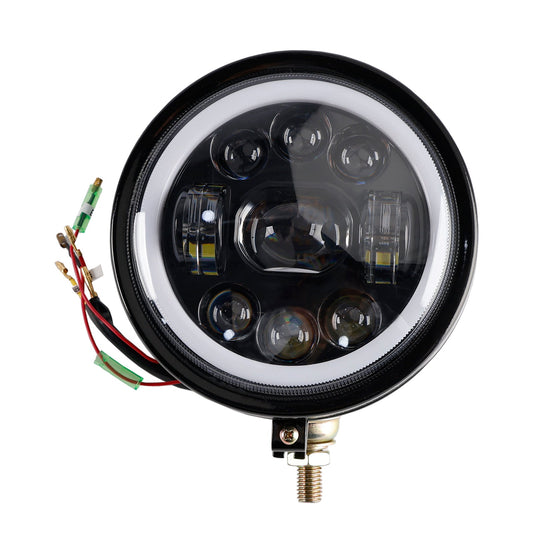Racer Bobber Chopper 9-Bulbs Beam Headlight Fog Lamp Custom DC 12V