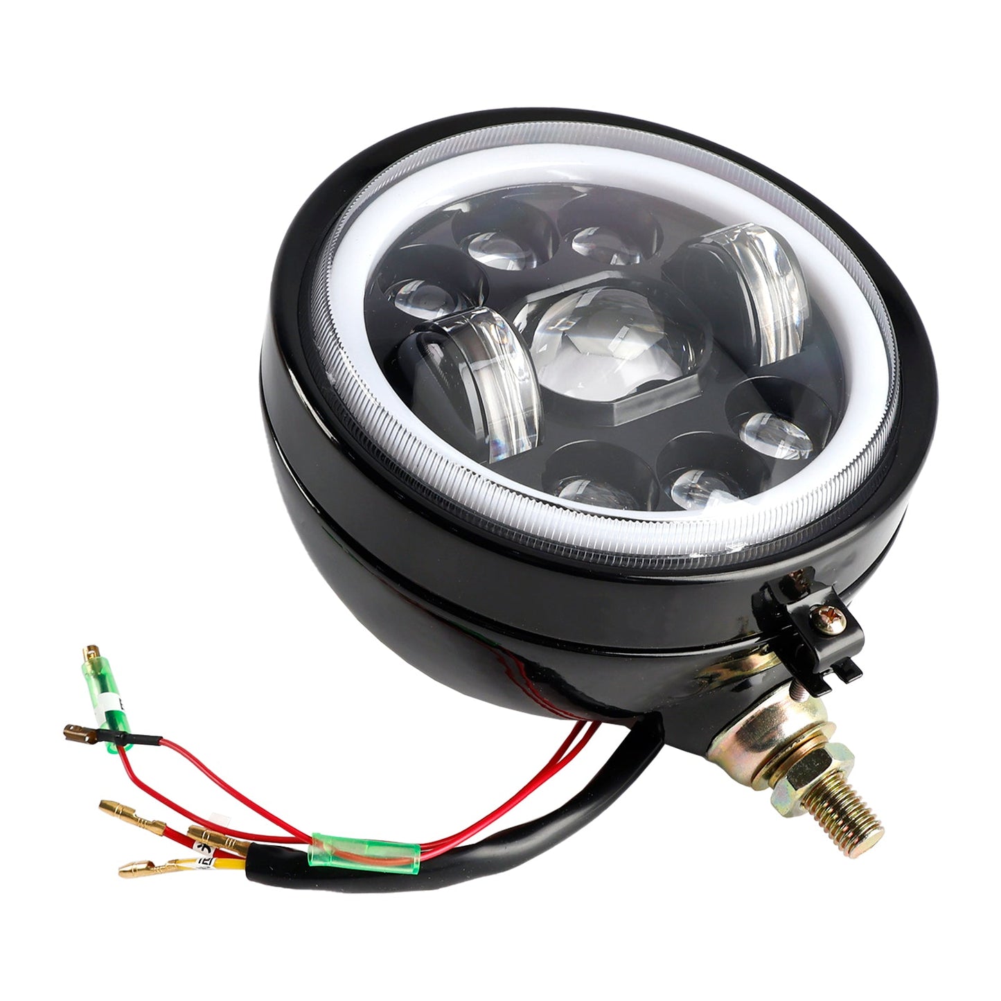 Racer Bobber Chopper 9-Bulbs Beam Headlight Fog Lamp Custom DC 12V