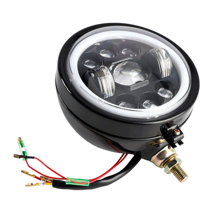 Racer Bobber Chopper 9-Bulbs Beam Headlight Fog Lamp Custom DC 12V