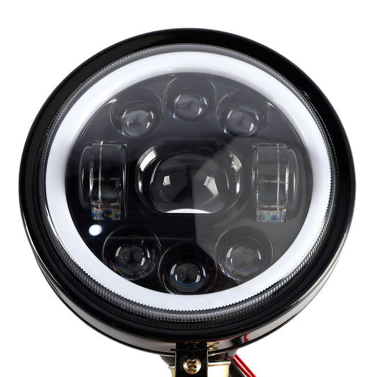 Racer Bobber Chopper 9-Bulbs Beam Headlight Fog Lamp Custom DC 12V