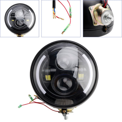 Racer Bobber Chopper DC 12V 7inch Multifunctional Beam Headlight Fog Lamp Custom