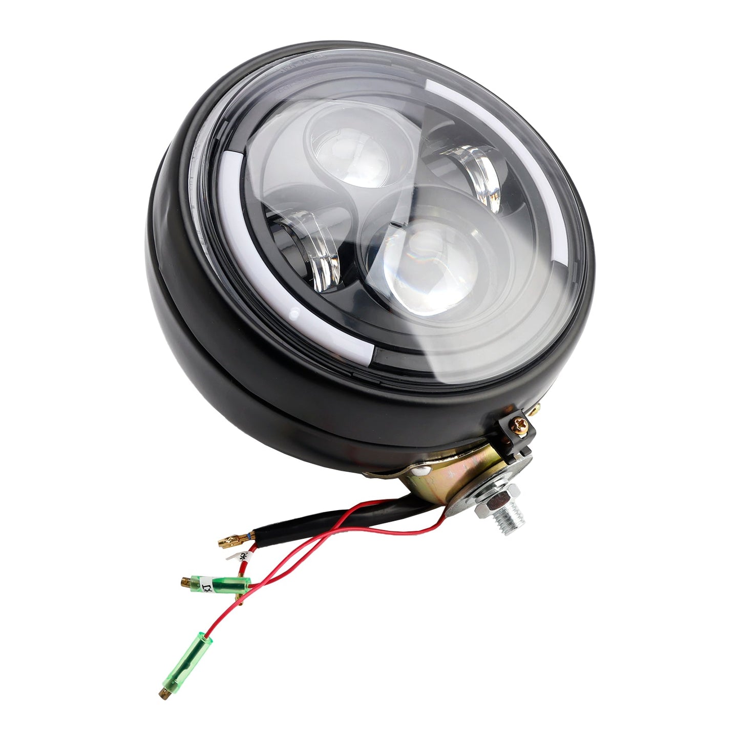 Racer Bobber Chopper DC 12V 7inch Multifunctional Beam Headlight Fog Lamp Custom