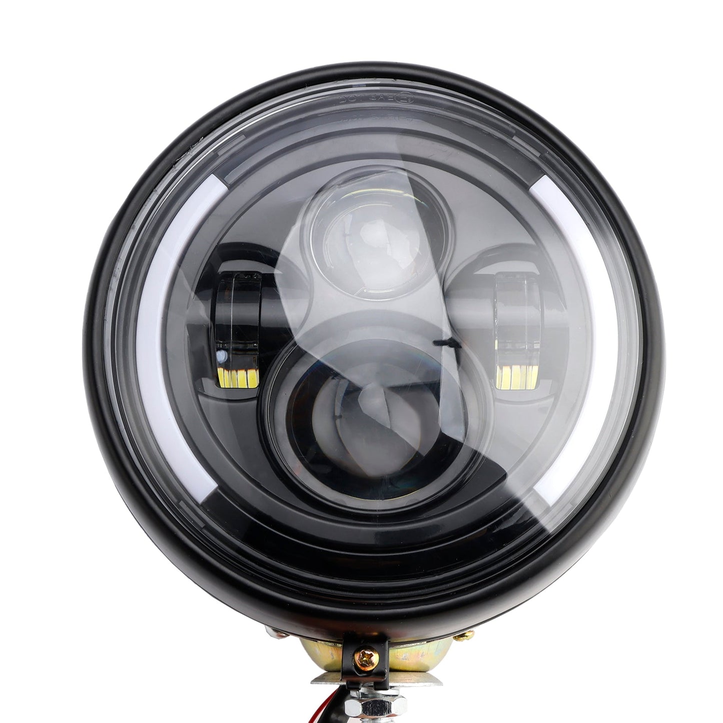Racer Bobber Chopper DC 12V 7inch Multifunctional Beam Headlight Fog Lamp Custom
