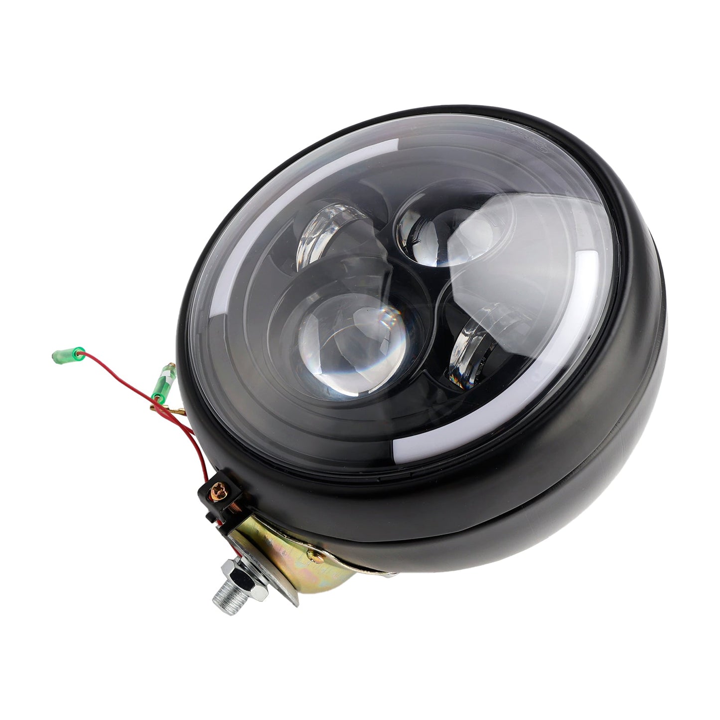 Racer Bobber Chopper DC 12V 7inch Multifunctional Beam Headlight Fog Lamp Custom
