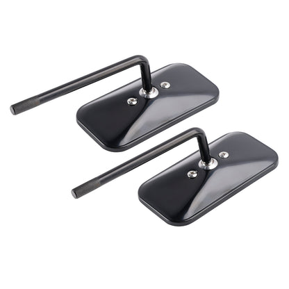 Cafe Racer Bobber Chopper Tracker Black Retro Retangular Mirrors with clamp