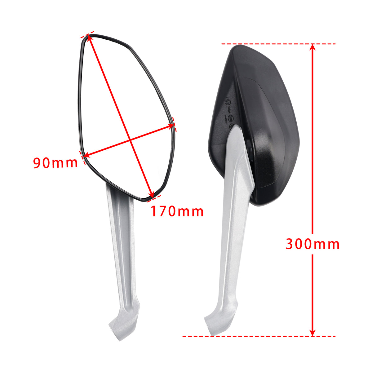 2014-2017 Ducati Monster 1200/S 821/Dark/Stripes 797 Mirror Set Left & Right