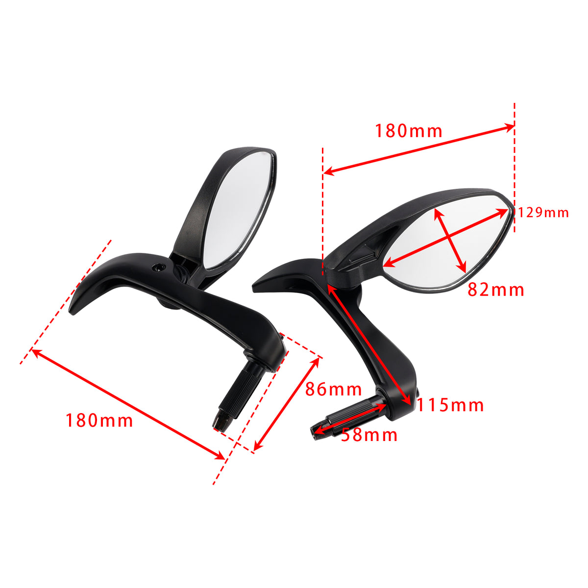 Bar End Mirror Set 18-22 Mm Handlebar Motorcycle Handguard Mirrors Universal