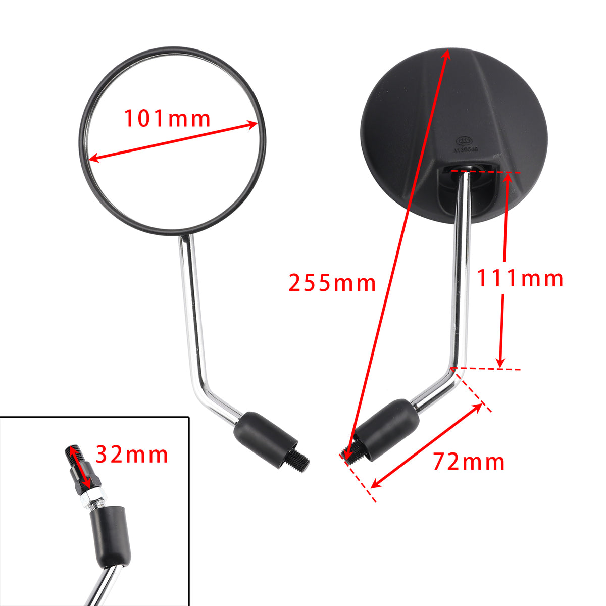 2020-2021 Kawasaki KLX 230 / ABS/2012-2014 KLR 650 Rear View Mirrors Set