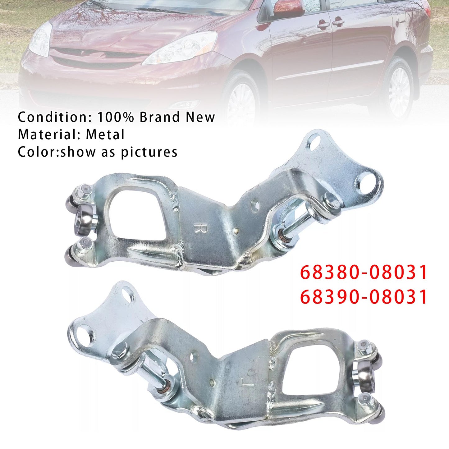 Toyota Sienna 2004-2010 Charnière et rouleau de porte coulissante centrale gauche et droite
