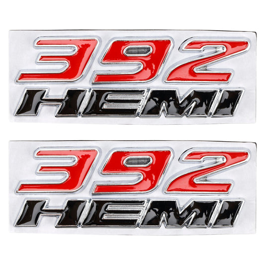 2 emblemas de calcomanía 3D para guardabarros lateral 392 Hemi para Challenger Charger