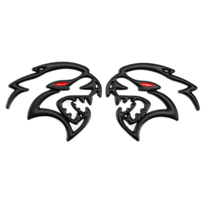 SRT Hellcat Black 2PCS Hellcat Fender Side Emblem Badge Decal