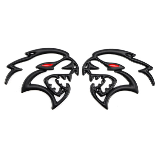 SRT Hellcat Black 2PCS Hellcat Fender Side Emblem Badge Decal