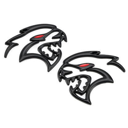 SRT Hellcat Black 2PCS Hellcat Fender Side Emblem Badge Decal