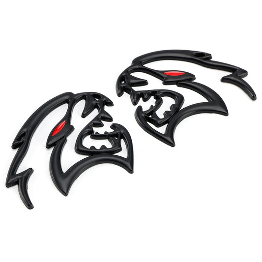 SRT Hellcat Black 2PCS Hellcat Fender Side Emblem Badge Decal